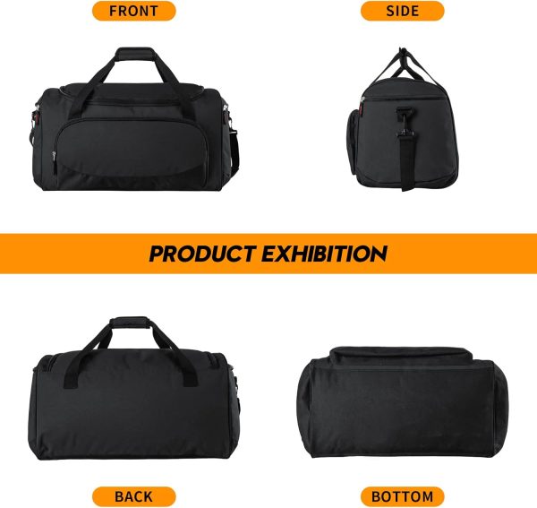 55L Sports Duffle Bags Large Gym Duffel Bag Workout Bag for Men - Black - Image 4