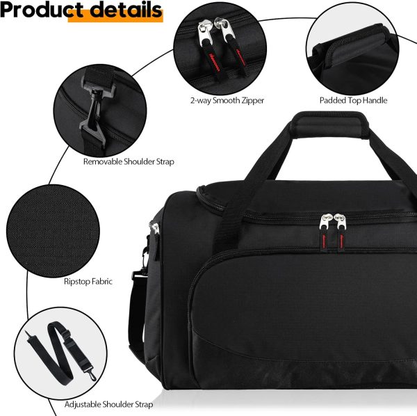 55L Sports Duffle Bags Large Gym Duffel Bag Workout Bag for Men - Black - Image 6