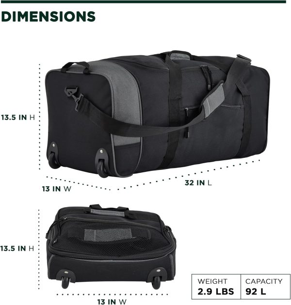 32-inch Collapsible Expandble Travel Rolling Duffel Bag - Image 3